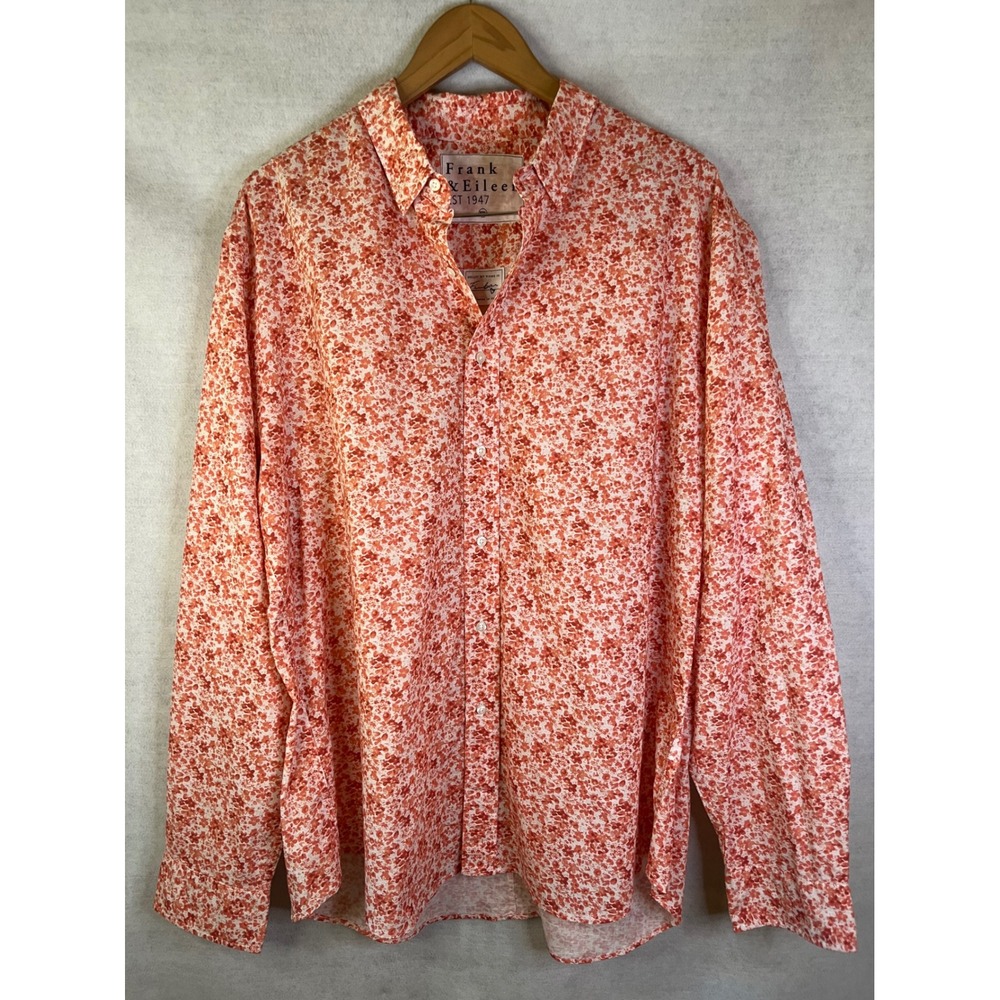 Frank & Eileen Finbar Women's Flower Button Down Long Sleeve Shirt Cotton Sz XXL